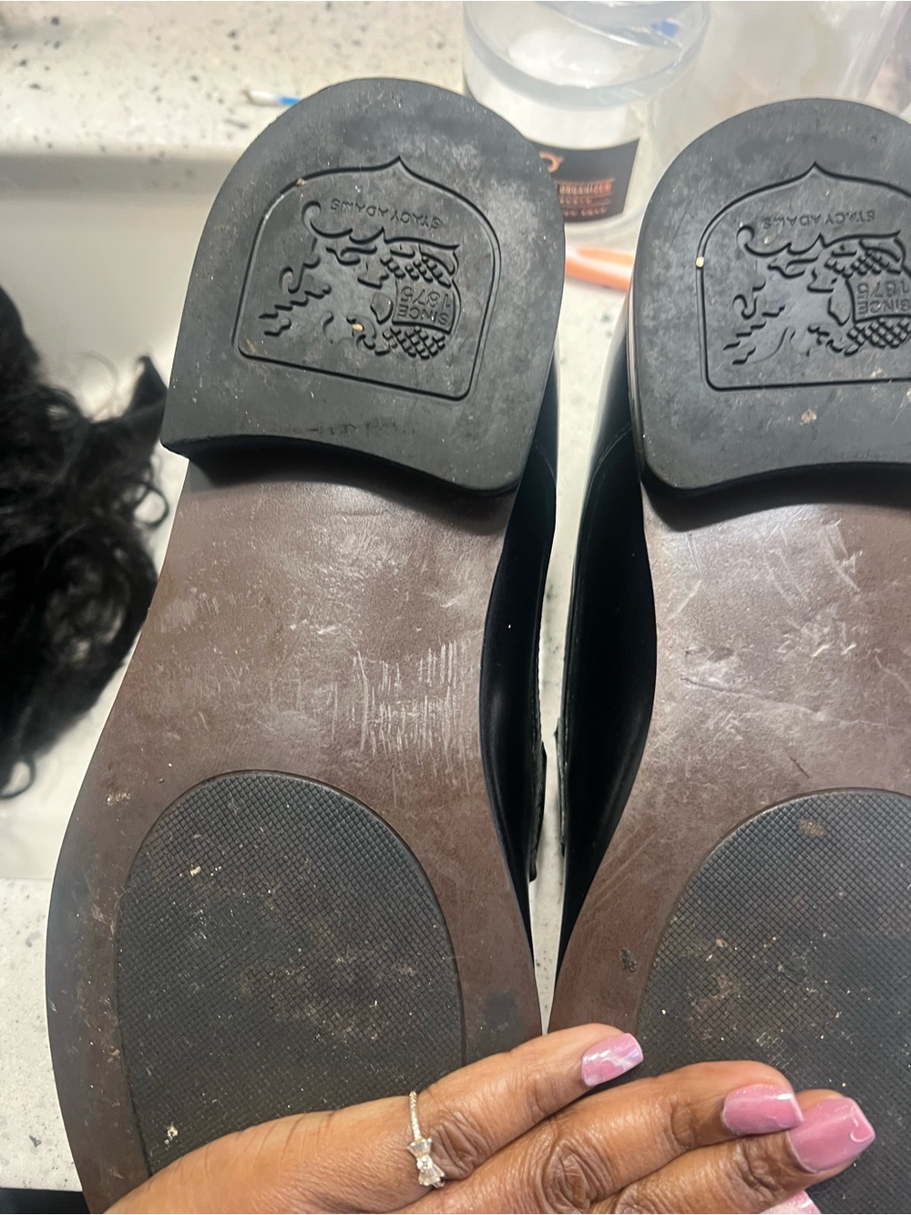 Stacy Adams Black Men's Slip-On Loafers with Brown Soles